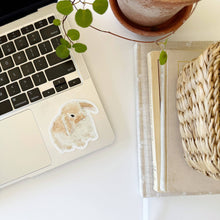 Load image into Gallery viewer, Bunny Sticker on a computer