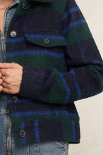 Load image into Gallery viewer, close up of pocket on person wearing Navy and green Plaid Patch Pocket Jacket