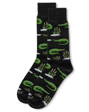 Load image into Gallery viewer, black sock with gator designs