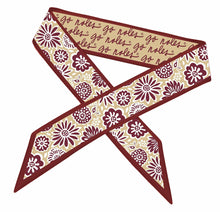 Load image into Gallery viewer, Florida State Seminoles Skinny Scarf one side reads go noles and the other side is a floral print