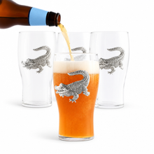 Load image into Gallery viewer, beer being poured into a Alligator Beer Pint Glass