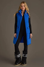 Load image into Gallery viewer, woman in long sleeeless Royal Blue Vest