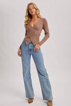 Load image into Gallery viewer, V-neck Fixed-wrap Knit Sweater