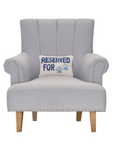 Load image into Gallery viewer, Reserved For Dogs Hook Pillow on a chair