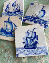 Load image into Gallery viewer, Delft Boats Stone Coasters - Assorted Ship Designs - Singles
