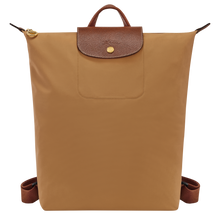 Load image into Gallery viewer, Longchamp Le Pliage Original Backpack in fawn with brown leather trimming