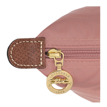 Load image into Gallery viewer, close up of gold zipper pull with Longchamp logo