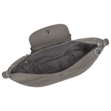 Load image into Gallery viewer, Longchamp Le Pliage Xtra Leather Backpack medium in Turtledove color open show the gray interior