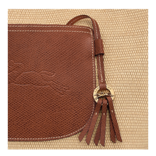 Load image into Gallery viewer, close up of leather pocket and gold hardware