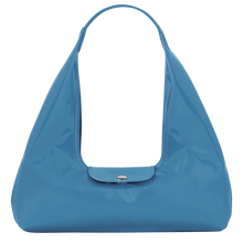 Load image into Gallery viewer, Longchamp Le Pliage Xtra Glossy Leather Shoulder Bag M in glossy blue with silver hardware