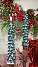 Load image into Gallery viewer, 10" Pine Tree Taper Candle - S/2