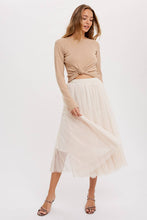 Load image into Gallery viewer, Tulle Midi Skirt - Shell