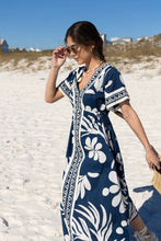 Load image into Gallery viewer, woman on the beach in the Cora Caftan