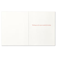 Load image into Gallery viewer, open card reads Wishing you the most wonderful birthday. 