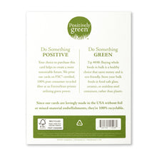 Load image into Gallery viewer, back of a Positively Green greeting card