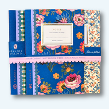 Load image into Gallery viewer, three notebooks with busy color floral print covers