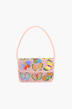 Load image into Gallery viewer, Butterfly Garden Beaded Shoulder Bag pink beaded with multicolored butterflies