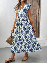 Load image into Gallery viewer, Loose V-neck Printed Long Dress