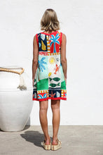 Load image into Gallery viewer, Vacation Sleeveless Mini Dress - Multi Print back view