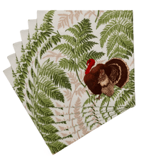 Load image into Gallery viewer, Caspari Turkey Among Ferns Paper Napkins