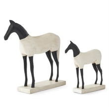 Load image into Gallery viewer, Two Black & White Metal & Resin Horses