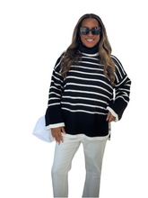 Load image into Gallery viewer, Black Dunn Striped Sweater - FINAL SALE