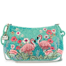 Load image into Gallery viewer, Flirty Flamingos Beaded Pink Flamingos Crossbody Handbag