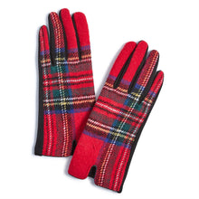 Load image into Gallery viewer, Tartan Gloves red tartan