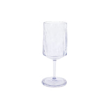 Load image into Gallery viewer, Tall stemmed glass with textured blue Polycarbonate