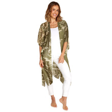 Load image into Gallery viewer, woman wearing Vintage Damask Sage Long Kimono