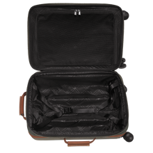 Load image into Gallery viewer, Longchamp Boxford Cabin Suitcase - Small - Embossed Design inBrown showing black interior