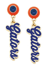 Load image into Gallery viewer, Florida Gators Autograph Enamel Earrings in Blue
