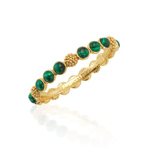 Load image into Gallery viewer, Capucine de Wulf Berry Gem Hinged Bangle with green Malachite stones