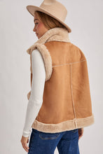 Load image into Gallery viewer, Faux Suede Trim Vest - Tan