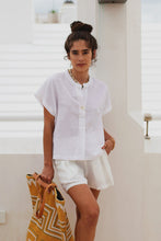 Load image into Gallery viewer, Anna Cotton Linen Blouse in White