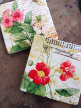 Load image into Gallery viewer, Grace's Garden Stone Coasters - Assorted Floral Designs - Single