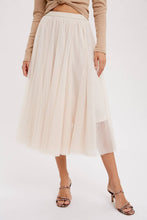 Load image into Gallery viewer, Tulle Midi Skirt - Shell