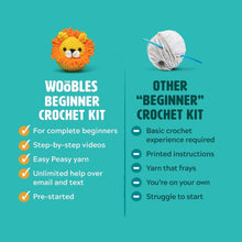 Load image into Gallery viewer, The Woobles Cornelius the Bee Pink Crochet Kit information comparing it to other kits