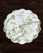 Load image into Gallery viewer, Beatriz Ball VIDA Chinoiserie Reversible Round Placemats Set of 4 - Green & White