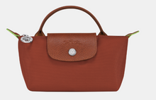 Load image into Gallery viewer, Longchamp Le Pliage Green/Recycled Canvas Pouch w/ Handle - Chestnut