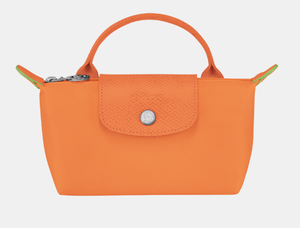 Longchamp Le Pliage Green Canvas Pouch w/ Handle - Mocha – AGAPANTHUS