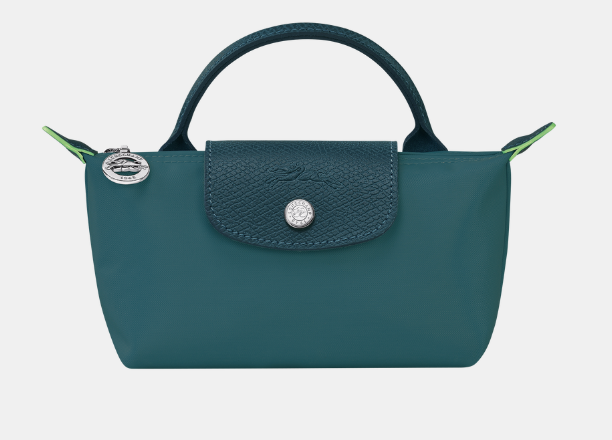 Longchamp Le Pliage Green Canvas Pouch w/ Handle - Mocha – AGAPANTHUS