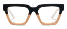 Load image into Gallery viewer, square frame with b;ack on the top, tan on the bottom and white arms