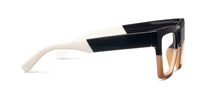 Load image into Gallery viewer, square frame with b;ack on the top, tan on the bottom and white arms