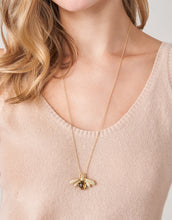 Load image into Gallery viewer, woman wearing the Spartina 449 Honey Bee Slide Necklace 28" Bronze