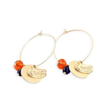Load image into Gallery viewer, Florida Matte Gold Logo Hoop Earrings