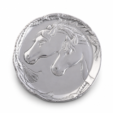 Load image into Gallery viewer, Arthur Court Horse Treat Cookie Stand showing the image of two horse heads