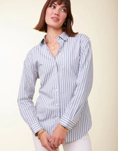 Load image into Gallery viewer, Spartina 449 Aida Buttonfront Shirt Lakeside Blue Stripe
