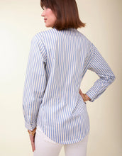 Load image into Gallery viewer, Spartina 449 Aida Buttonfront Shirt Lakeside Blue Stripe