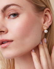 Load image into Gallery viewer, Peach Spartina 449 Karina Pearl Stud Earrings